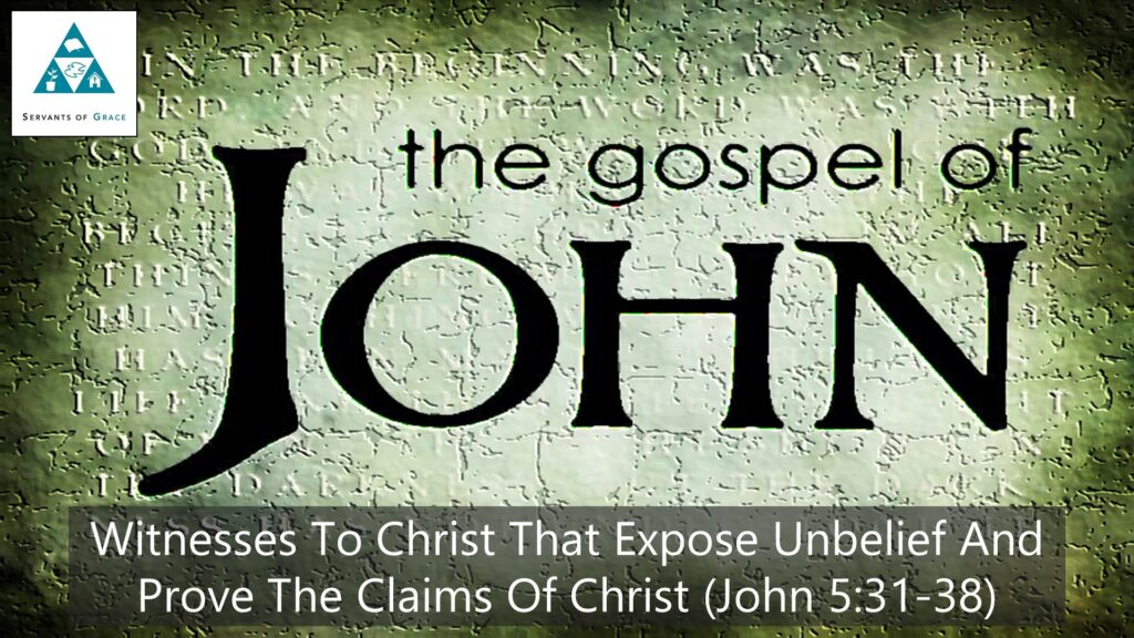 Witnesses to Christ that Expose Unbelief and Prove The Claims of Christ (002)