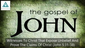 Witnesses to Christ that Expose Unbelief and Prove The Claims of Christ (002)
