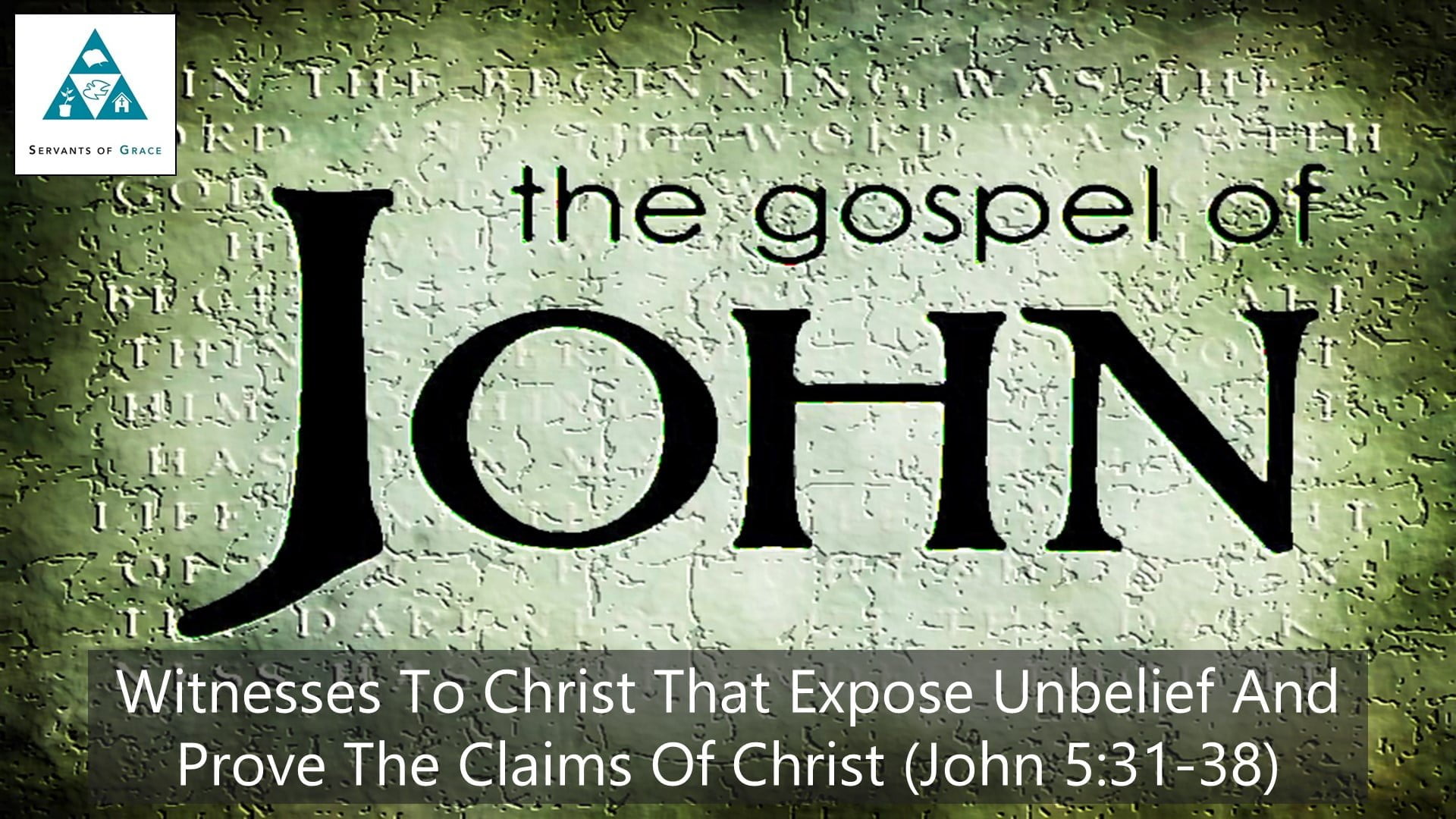 Witnesses to Christ that Expose Unbelief and Prove The Claims of Christ (002)