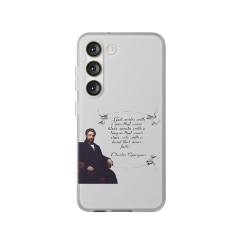 Spurgeon - God Writes with a Pen that Never Blots - White Samsung Galaxy S10 - S23 Flexi Case Options