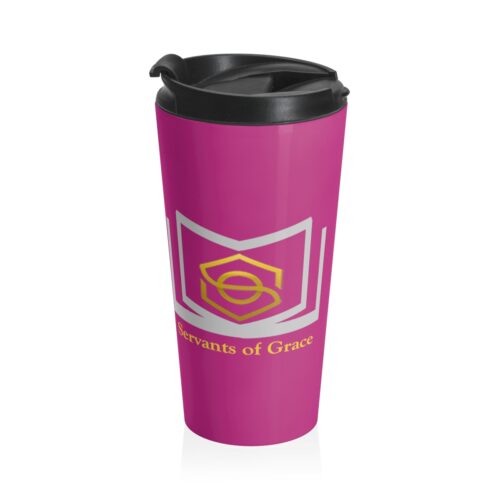 Servants of Grace - John 3:16 - Hot Pink Stainless Steel Travel Mug