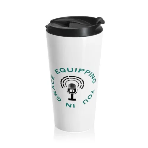 Equipping You in Grace - White - Stainless Steel Travel Mug