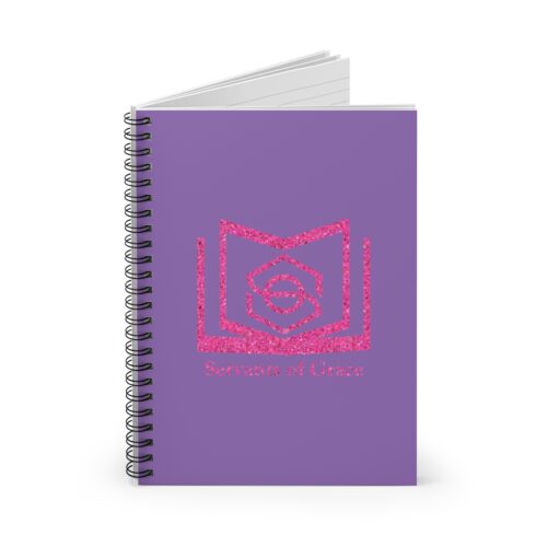 Servants of Grace - Hot Pink Glitter and Lilac - Spiral Notebook - Ruled Line