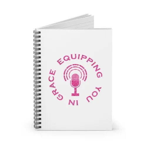 Equipping You in Grace - Hot Pink Glitter and White - Spiral Notebook - Ruled Line