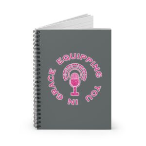 equipping-you-in-grace-hot-pink-glitter-and-dark-gray-spiral-notebook-ruled-line
