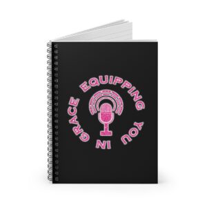 equipping-you-in-grace-hot-pink-glitter-and-black-spiral-notebook-ruled-line