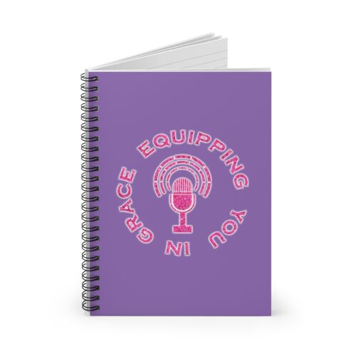 Equipping You in Grace - Hot Pink Glitter and Lilac - Spiral Notebook - Ruled Line