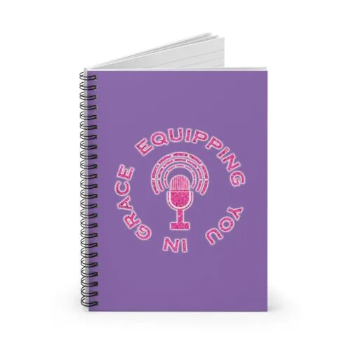 Equipping You in Grace - Hot Pink Glitter and Lilac - Spiral Notebook - Ruled Line