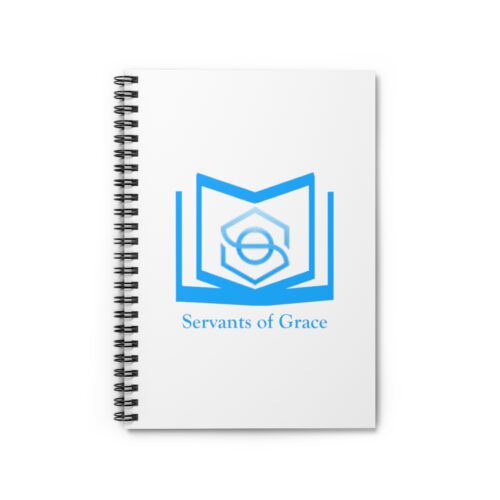 Servants of Grace - White, Blue Spiral Notebook - Ruled Line
