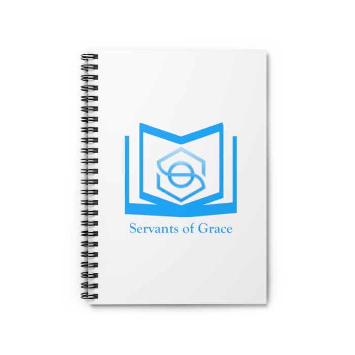 Servants of Grace - White, Blue Spiral Notebook - Ruled Line