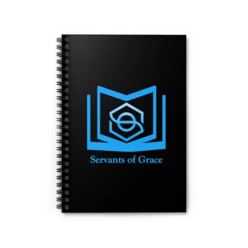 Servants of Grace - Black, Blue Spiral Notebook - Ruled Line