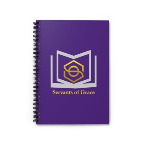 Servants of Grace - Purple, Gold, Silver Spiral Notebook - Ruled Line
