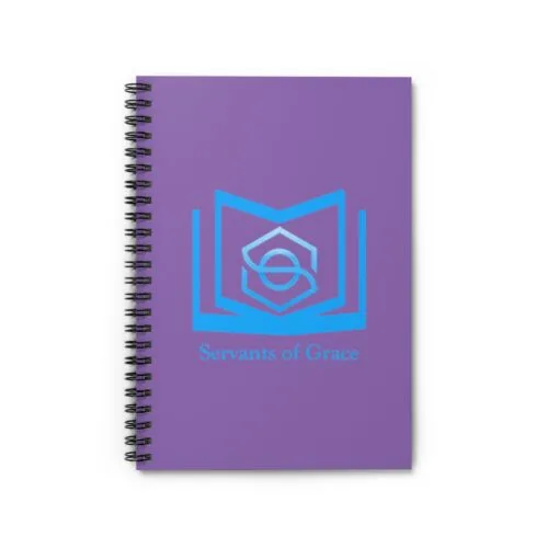 Servants of Grace - Purple, Blue Spiral Notebook - Ruled Line