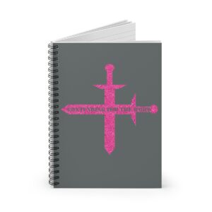 contending-for-the-word-hot-pink-glitter-and-dark-gray-spiral-notebook-ruled-line