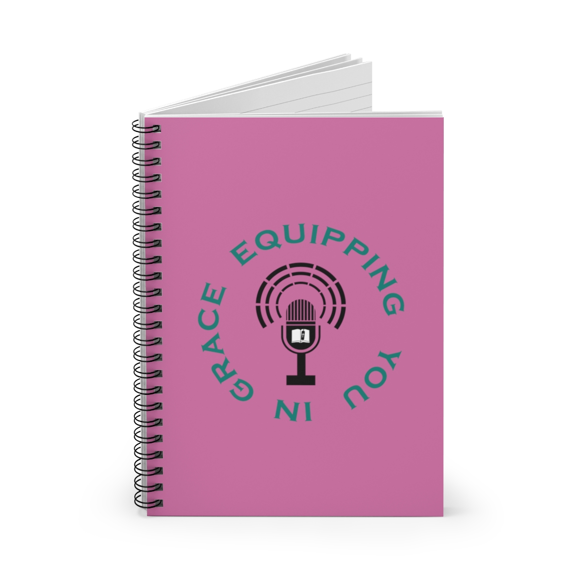Equipping You in Grace - Pink - Spiral Notebook - Ruled Line