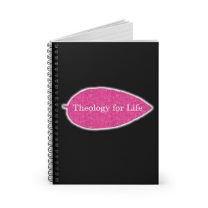 theology-for-life-hot-pink-glitter-and-black-spiral-notebook-ruled-line