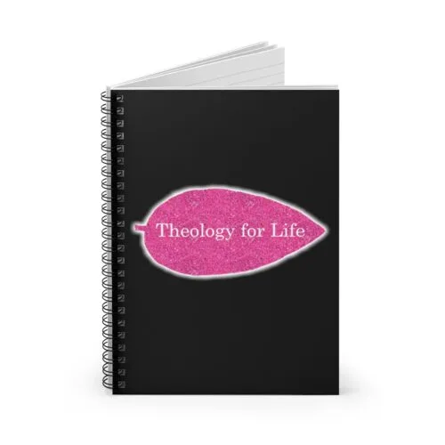 Theology for Life - Hot Pink Glitter and Black - Spiral Notebook - Ruled Line
