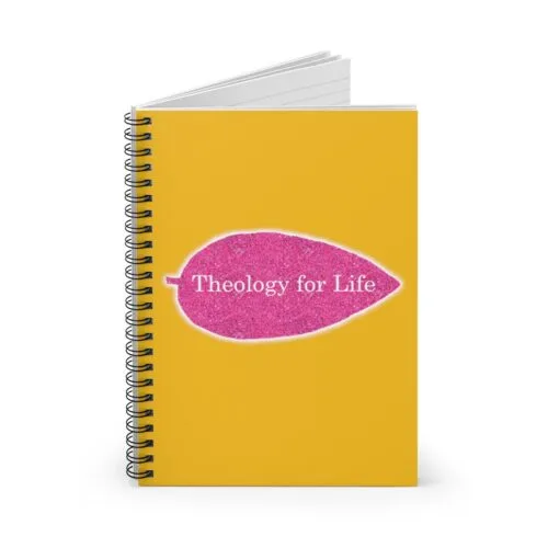 Theology for Life - Hot Pink Glitter and Goldenrod - Spiral Notebook - Ruled Line