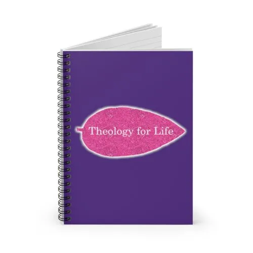 Theology for Life - Hot Pink Glitter and Dark Purple - Spiral Notebook - Ruled Line