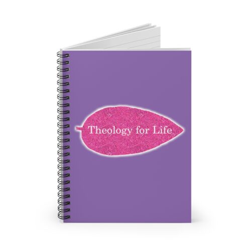 Theology for Life - Hot Pink Glitter and Lilac - Spiral Notebook - Ruled Line