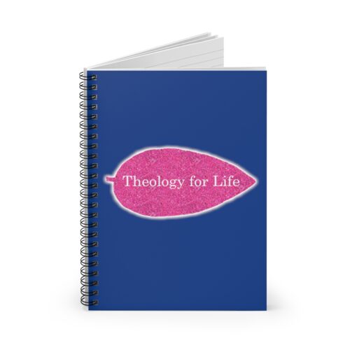 Theology for Life - Hot Pink Glitter and Dark Blue - Spiral Notebook - Ruled Line