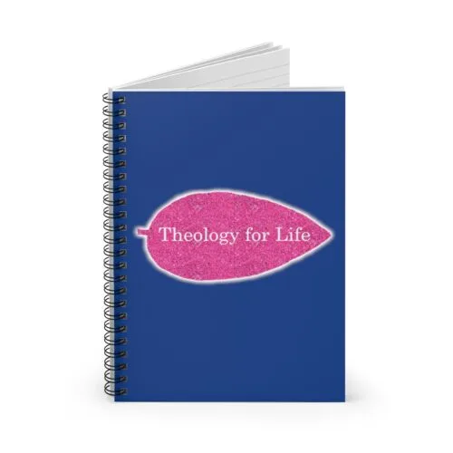 Theology for Life - Hot Pink Glitter and Dark Blue - Spiral Notebook - Ruled Line