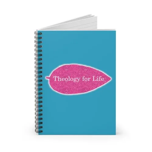 Theology for Life - Hot Pink Glitter and Turquoise - Spiral Notebook - Ruled Line