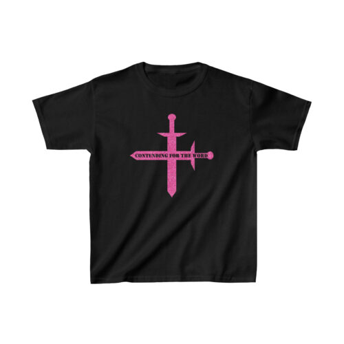 Contending for the Word - Jn. 3:16 - Pink Glitter - Girls Heavy Cotton™ Tee