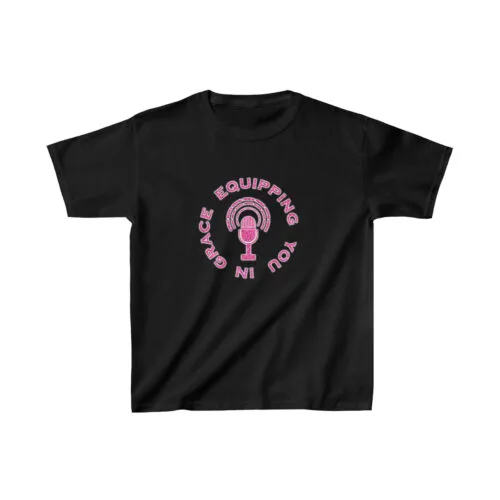 Equipping You in Grace - 2 Tim. 1:9 - Pink Glitter - Girls Heavy Cotton™ Tee