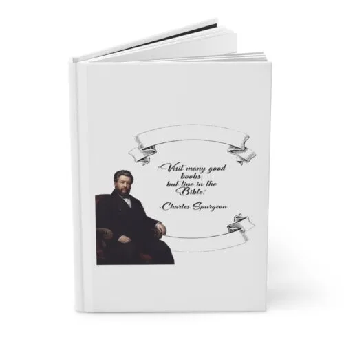 Spurgeon - Visit Many Good Books - White Hardcover Journal Matte