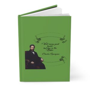 spurgeon-visit-many-good-books-green-hardcover-journal-matte