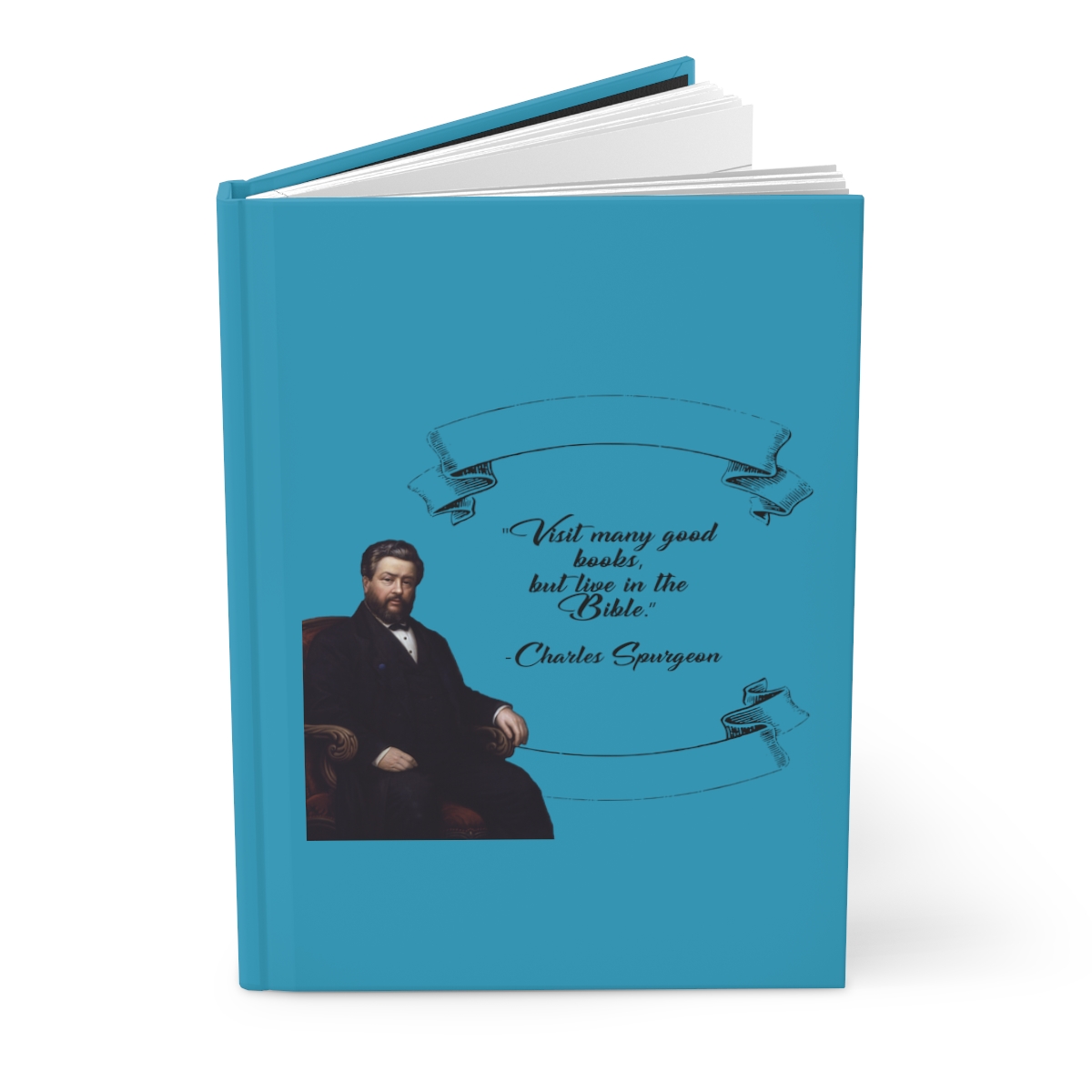 Spurgeon - Visit Many Good Books - Turquoise Hardcover Journal Matte