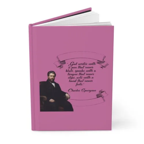 Spurgeon - God Writes with a Pen that Never Blots - Pink Hardcover Journal Matte