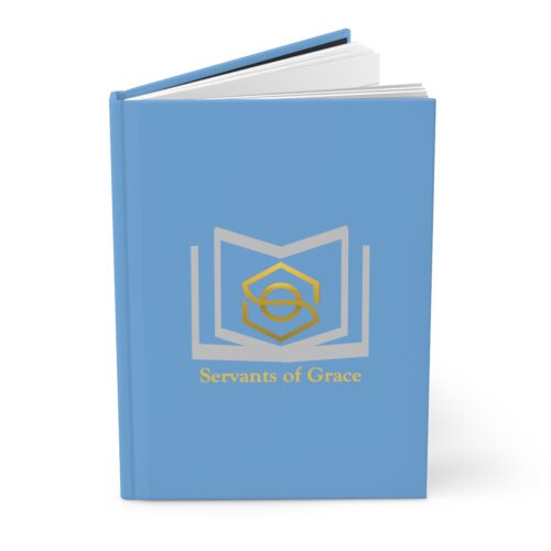 Servants of Grace - John 3:16 - Light Blue, Silver, Gold Hardcover Journal Matte