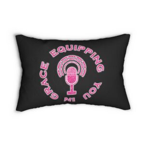 equipping-you-in-grace-hot-pink-glitter-and-black-spun-polyester-lumbar-pillow