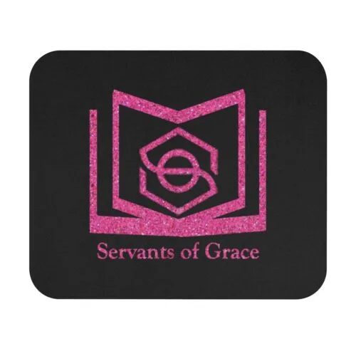 Servants of Grace - Black and Pink Glitter - Mouse Pad (Rectangle)