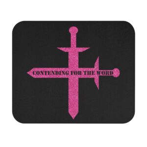 contending-for-the-word-black-and-pink-glitter-mouse-pad-rectangle