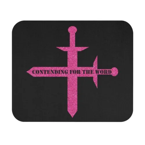 Contending for the Word - Black and Pink Glitter - Mouse Pad (Rectangle)