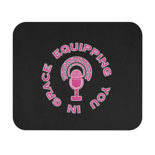 Equipping You in Grace - Black and Pink Glitter - Mouse Pad (Rectangle)