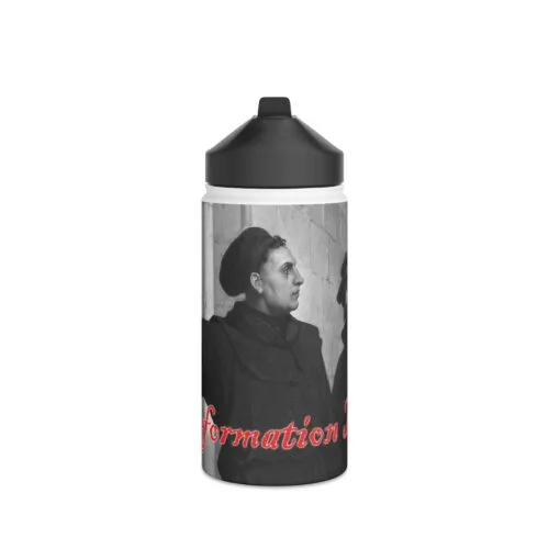 Reformation Day - Martin Luther - White Stainless Steel Water Bottle, Standard Lid