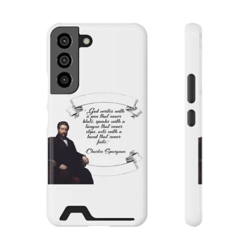 Spurgeon - God Writes with a Pen that Never Blots - White Samsung Galaxy S21- S22 Case with Card Holder