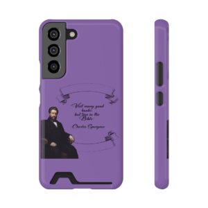 spurgeon-visit-many-good-books-purple-samsung-galaxy-s21-s22-case-with-card-holder