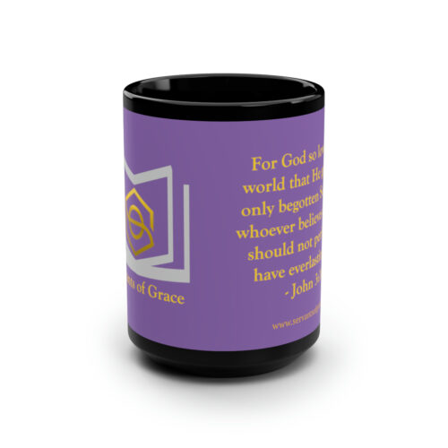 Servants of Grace - John 3:16 - Purple Mug, 15oz