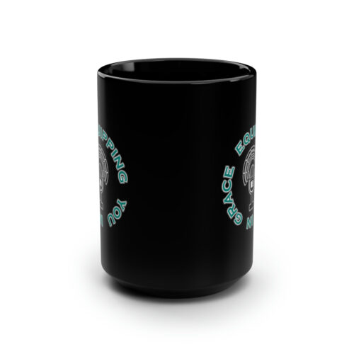 Equipping You in Grace Black Mug, 15oz