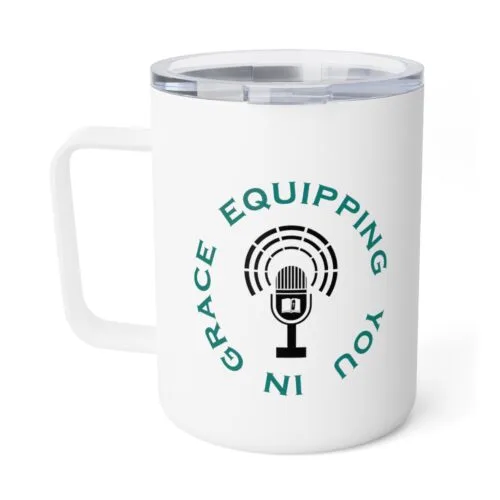 Equipping You in Grace - White - Insulated Coffee Mug, 10oz