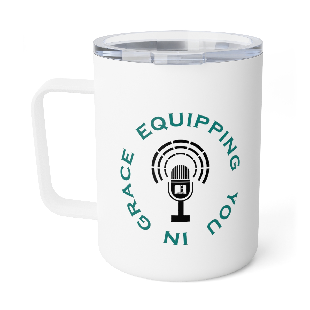 Equipping You in Grace - White - Insulated Coffee Mug, 10oz