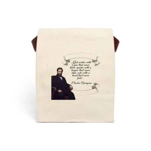 Spurgeon - God Writes with a Pen that Never Blots - Canvas Lunch Bag With Strap