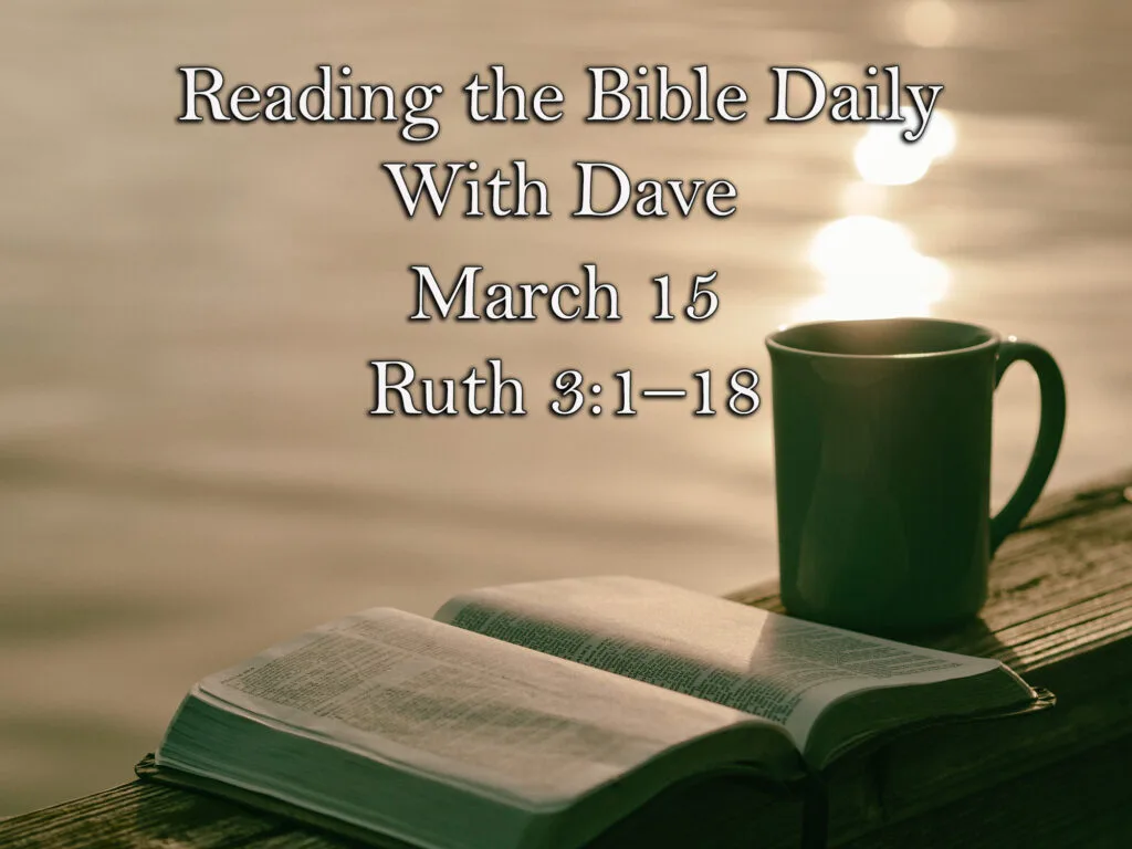 Reading the Bible Daily with Dave: March 15 Ruth 3:1-18 1 March 15 Ruth 3118