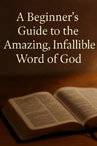 Open Bible with natural lighting highlighting the pages, representing the infallible Word of God