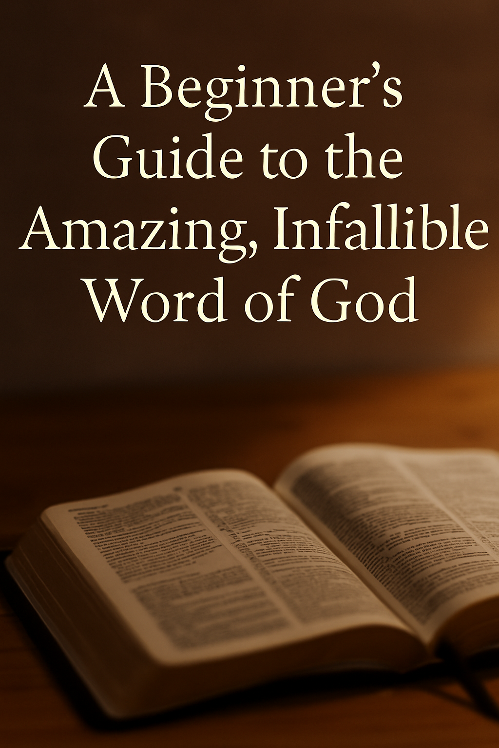 Open Bible with natural lighting highlighting the pages, representing the infallible Word of God